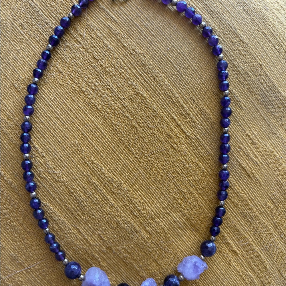 Purple Beaded Necklace with Accent Beads